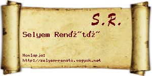 Selyem Renátó névjegykártya