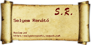 Selyem Renátó névjegykártya